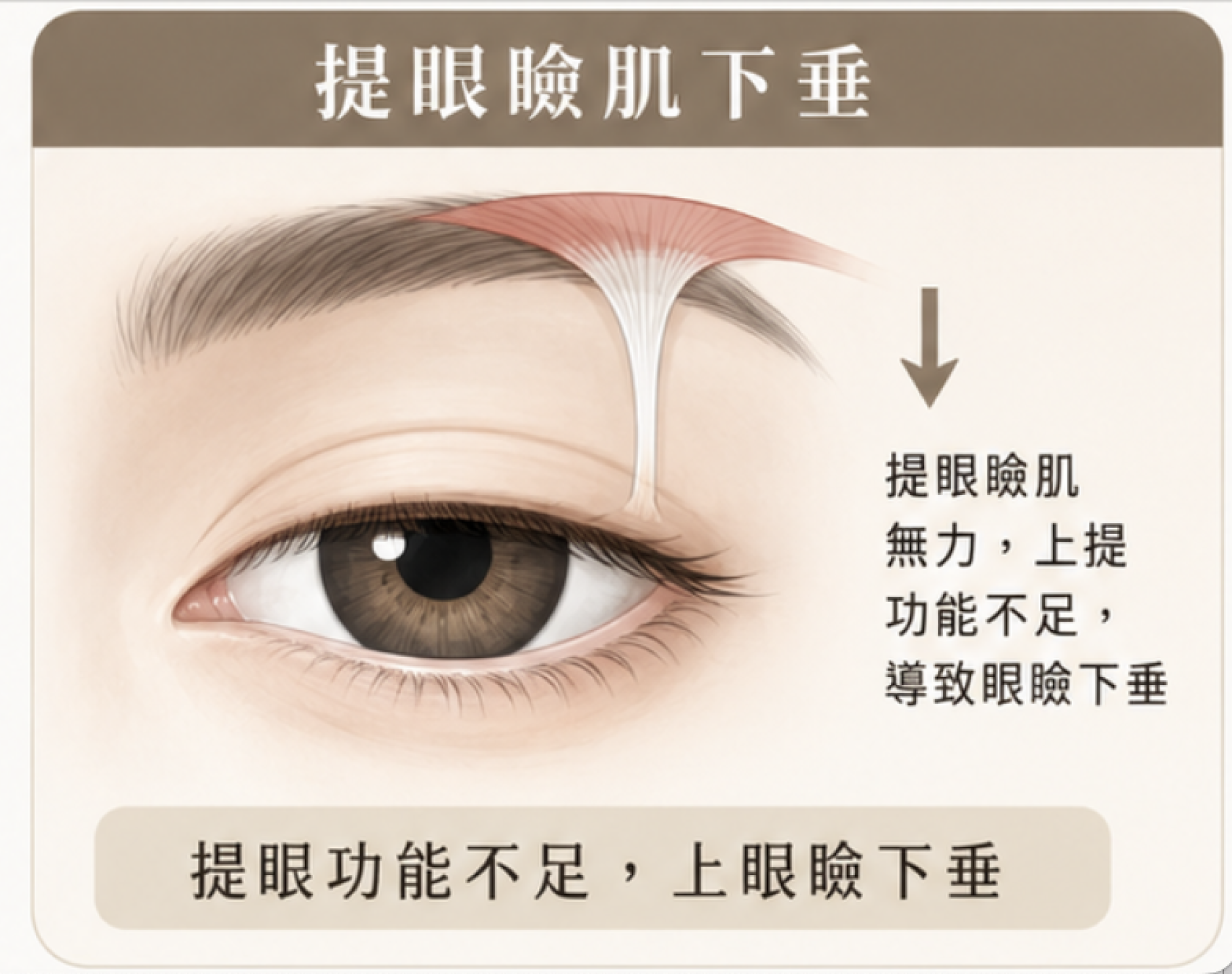 眼睛大小與眼瞼下垂差異示意(版型測試圖)