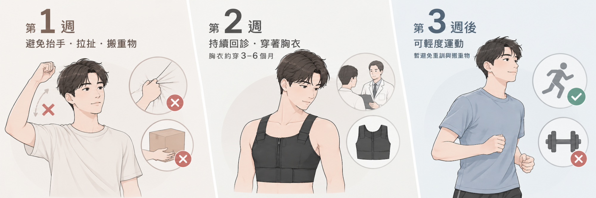 微創平胸術後恢復時間軸